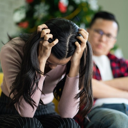 Mood swing at family holiday gathering