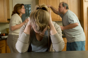 Teenager girl with alcoholic parents