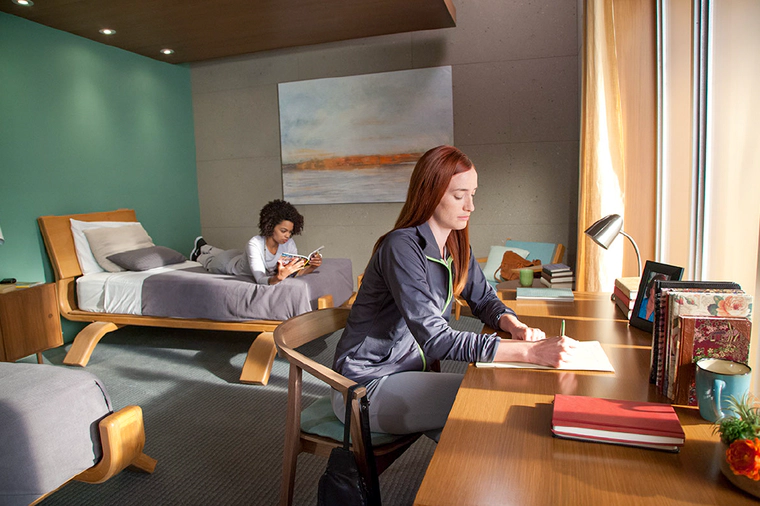 Two women in a room at residential rehab