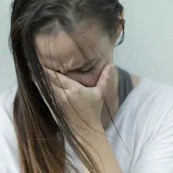 Woman showing methadone use signs