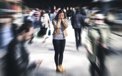 Woman confused in traffic